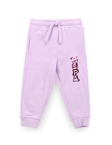 U.S. POLO ASSN. Kids Regular fit Girls Cotton Track Pants (UGTRK0142_Purple_12M)