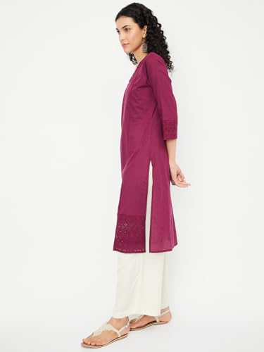 Max Women's Cotton Regular Kurta (BEWWFE24SA_Purple
