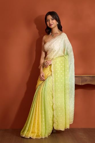 Taneira Women Light Green Viscose Woven Saree with Unstitched Blouse Piece (SAPP02AC4856-Light Green)
