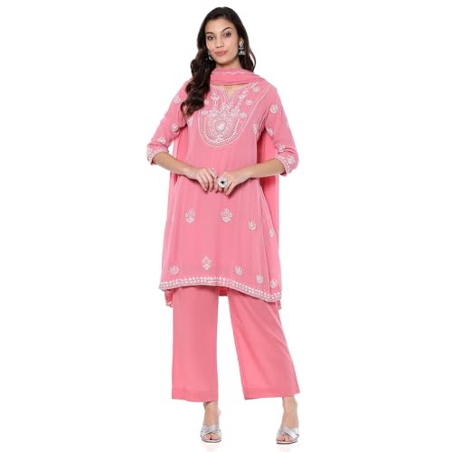 BIBA Women's Viscose Kurta Sets (SKDKALAKRITI9414SS24PNK_Pink