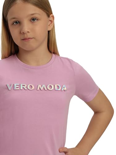 VERO MODA Girl Regular Fit Purple Tshirt