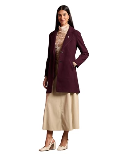 U.S. POLO ASSN. Longline Solid Felt Jacket (UWAW24JCK163_Purple_XL)