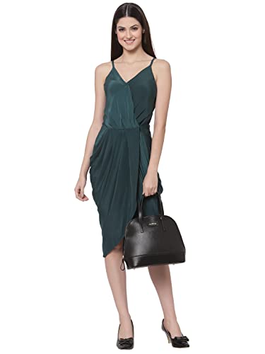 Aquatan Black Saffiano Faux Leather Handbag for Women with Crossbody Strap | Stylish and Practical Everyday Bag