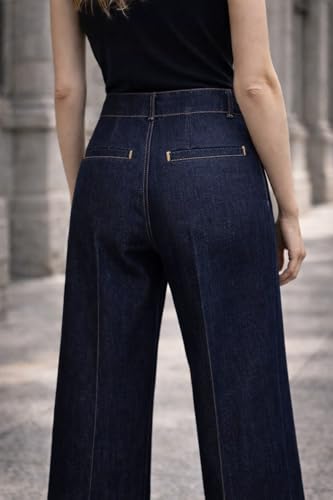 Ben Martin Dark Blue Baggy Jeans for Women | Korean Style | Women,'s Loose Jean | High Waist Wide Leg Jeans | Oversized Jean's for Womenss | Straight Fit Daily Casual Office Wear Women's Jeanss 28