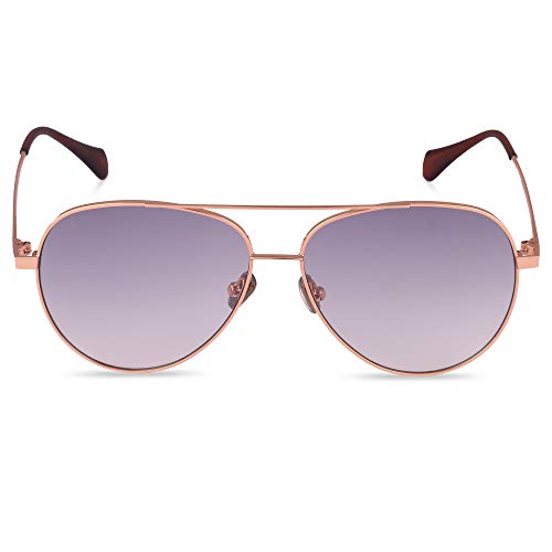 French Connection|Gold Full-rim Frame Aviator Sunglasses|100% UV Protected (Uv 400) Grey Gradient Faded Lens|Men's | Medium | FC 7448 C1 S