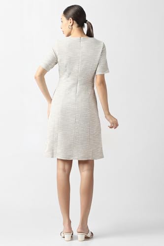 Van Heusen Women's Polyester Blend Modern Knee-Length Dress (VWCDCRGFG73840_Beige