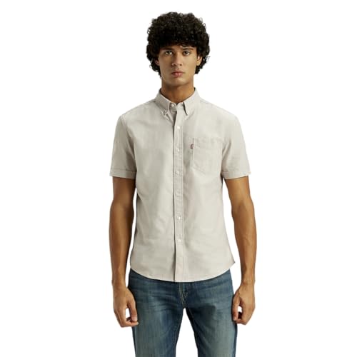 Levi's Men's Solid Slim Fit Shirt Beige