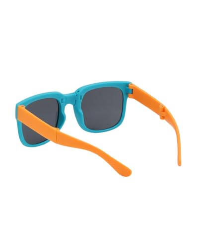 Carlton London Girls Turquoise and Orange Toned UV Protected Black Lens Foldover Sunglass