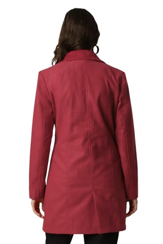 Women Red Solid Casual Jacket