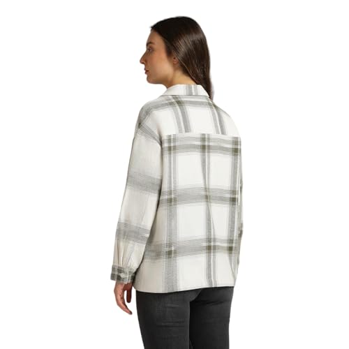 Pepe Jeans Women's Oversized Fit Shirt (PL305069_Olive Green