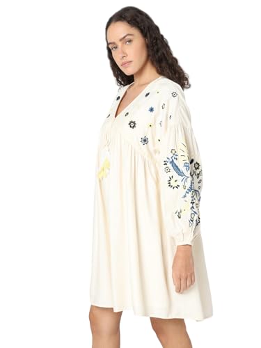 VERO MODA Women Beige A-Line Dress