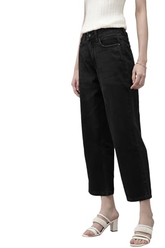 Van Heusen Women Black Dark Wash Regular Fit Jeans
