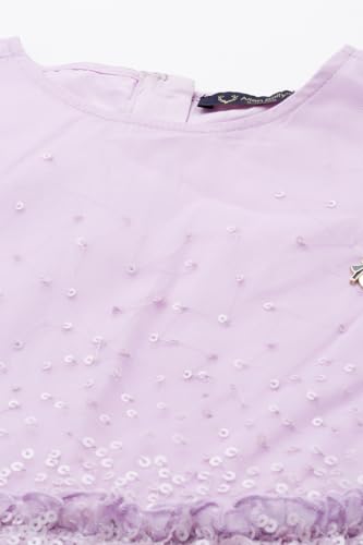 Allen Solly Girls Lilac Printed Regular Fit Party Dress