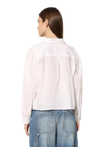 ONLY Women's Solid Regular Fit White Shirt