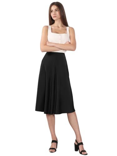 VERO MODA Women's Flared High-Rise Black Skirt