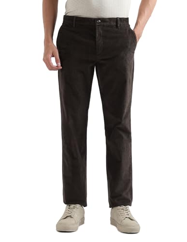Arrow Sport Men's Corduroy Solid Trousers (ASAKTR2443_Brown_40)