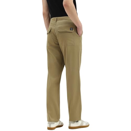United Colors of Benetton Straight Fit Mid Rise Solid Trousers (Size : 30) - 26P4CTWB1061I901 Khaki