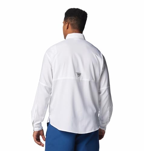 Columbia Men White Omni Wick Tamiami II Long Sleeve Hiking | Trekking | Camping | Safari Shirt, XXL