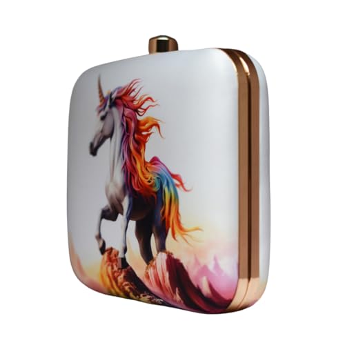 Artklim Multicolor Unicorn Printed Clutch