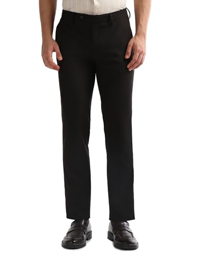 Arrow Men's Textured Dobby Trousers (ARAKTR2031_Black_32)