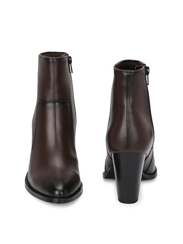 Delize Black Women's High Heel Ankle Boots (Brown, UK Footwear Size System, Adult, Women, Numeric, Medium, 3)