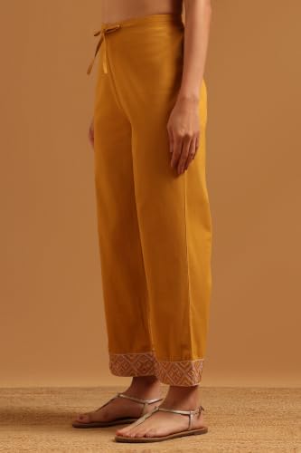 Soch Womens Mustard Cotton Sequence-Work Co-Ords Set