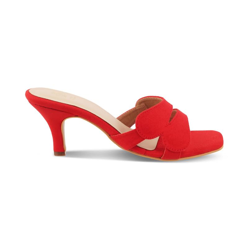 tresmode Dance Red Women's Dress Heel Sandals Step into Elegance Confidently!|| Size (EU-39/UK-6/US-8)