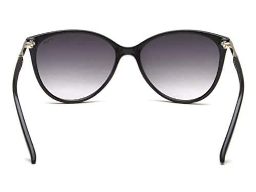 IRUS sunglasses| 100% UV protected | Gradient | Full Rim | Cat Eye | Women | Large | Shiny Black Polycarbonate Frame | Smoke Gradient Polycarbonate Lens