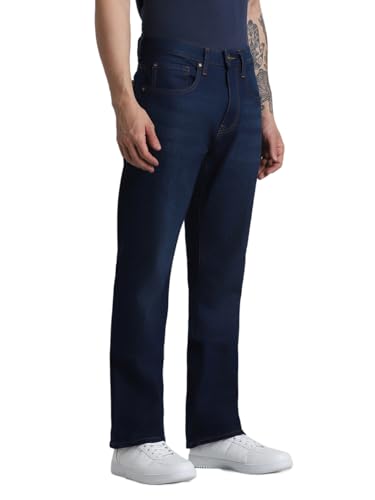 Jack & Jones Men's Mid Rise Regular Jeans (12225293-Dark Blue Denim_Dark 34)