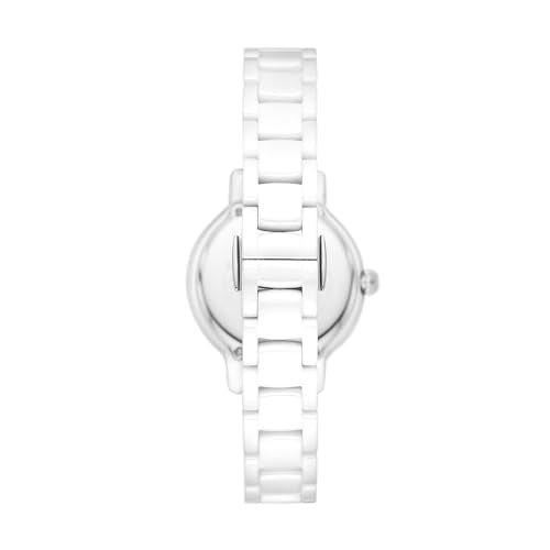 Emporio Armani Ceramic Analog Silver Dial Women Watch-Ar70013, White Band