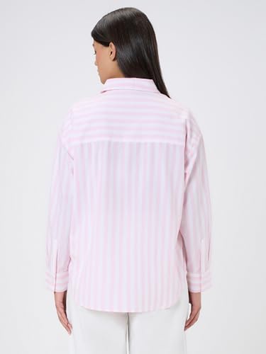 Pepe Jeans Pink Striped Women Long Sleeves Shirt