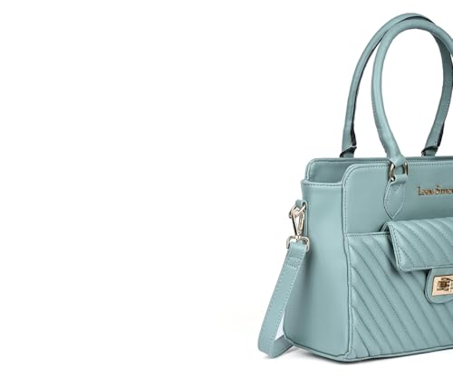 LOUIS STITCH Green Stylish Handbag for Women | Multi Pocket Ladies Satchel Sling Handbag for Travel, Office, College