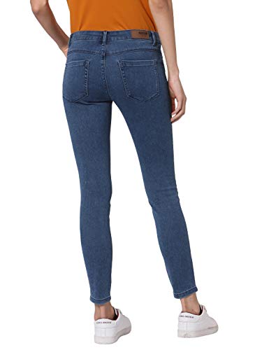 VERO MODA Women's Cotton Blend Skinny Fit Blue Classic Jeans_26