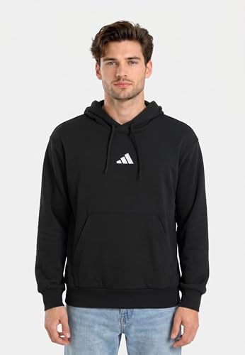 adidas Men M Feelcozy Hd Cotton Printed Casual Sweatshirts Black/White - M