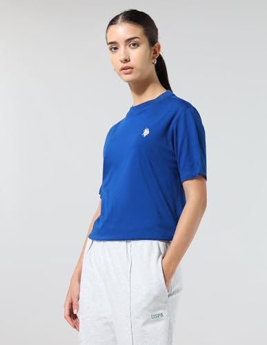 U.S. POLO ASSN. Women's Oversized Fit T-Shirt (UWAW25TSH304_Bright Blue