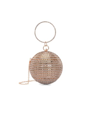 TOOBA Handicraft Women's Embellished Beads & Stones Ball Shaped Clutch Bag| Evening Bag, Bridal Purse & Party Handbag | Wedding & Special Occasion Clutch