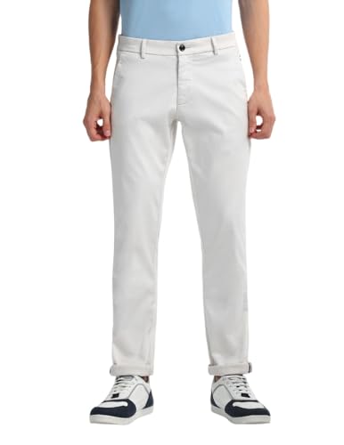 Arrow Men's Slim Casual Pants (ASAHTR2481_White