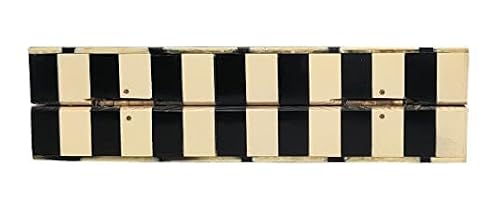DUCHESS Women's Black White Check Resin Marble Clutch, (18 x 5 x10.5cm)
