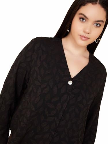 Max Women Patterned Blouse(Black_3XL)