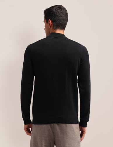 U.S. POLO ASSN. Men's Black Solid High Neck Long Sleeve Casual Cotton Regular Fit Sweater (USSWE2252_Black_3XL)