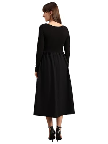 VERO MODA Women's Fit and Flare Black Dress