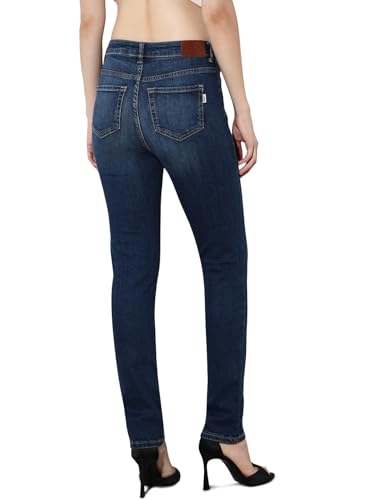 ONLY Women's Solid Skinny Fit Mid-Rise Blue Jeans
