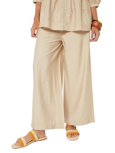 Max Women Solid Palazzo (Beige_L)