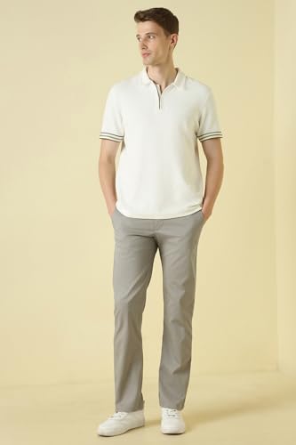Men Grey Textured Casual Trousers