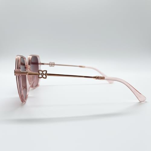 HASHTAG EYEWEAR Women Branded Latest and Stylish Sunglasses | Polarized and 100% UV Protected |Women Goggles| (Hexagonal, Pink)