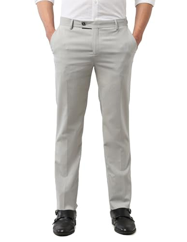 Arrow Textured Tapered Fit Trousers Light Grey