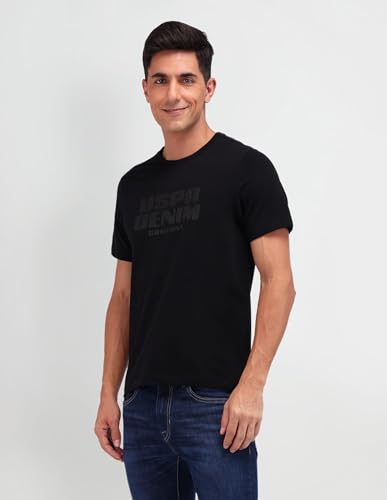 U.S. POLO ASSN. DENIM CO. Men's Semi Fit Shirt (UDTSH2686 Black