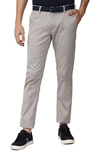 Men Grey Solid Trousers