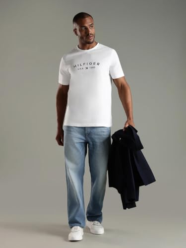 Tommy Hilfiger Logo Regular Fit Cotton T-Shirt White
