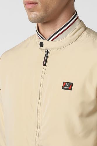 Van Heusen Men Beige Solid Formal Jacket